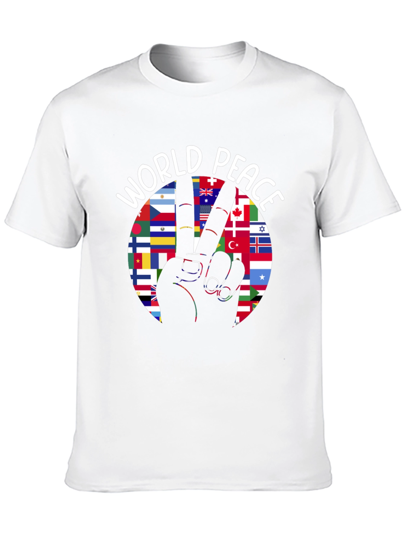 World Peace T-Shirt International Flags Peace Sign