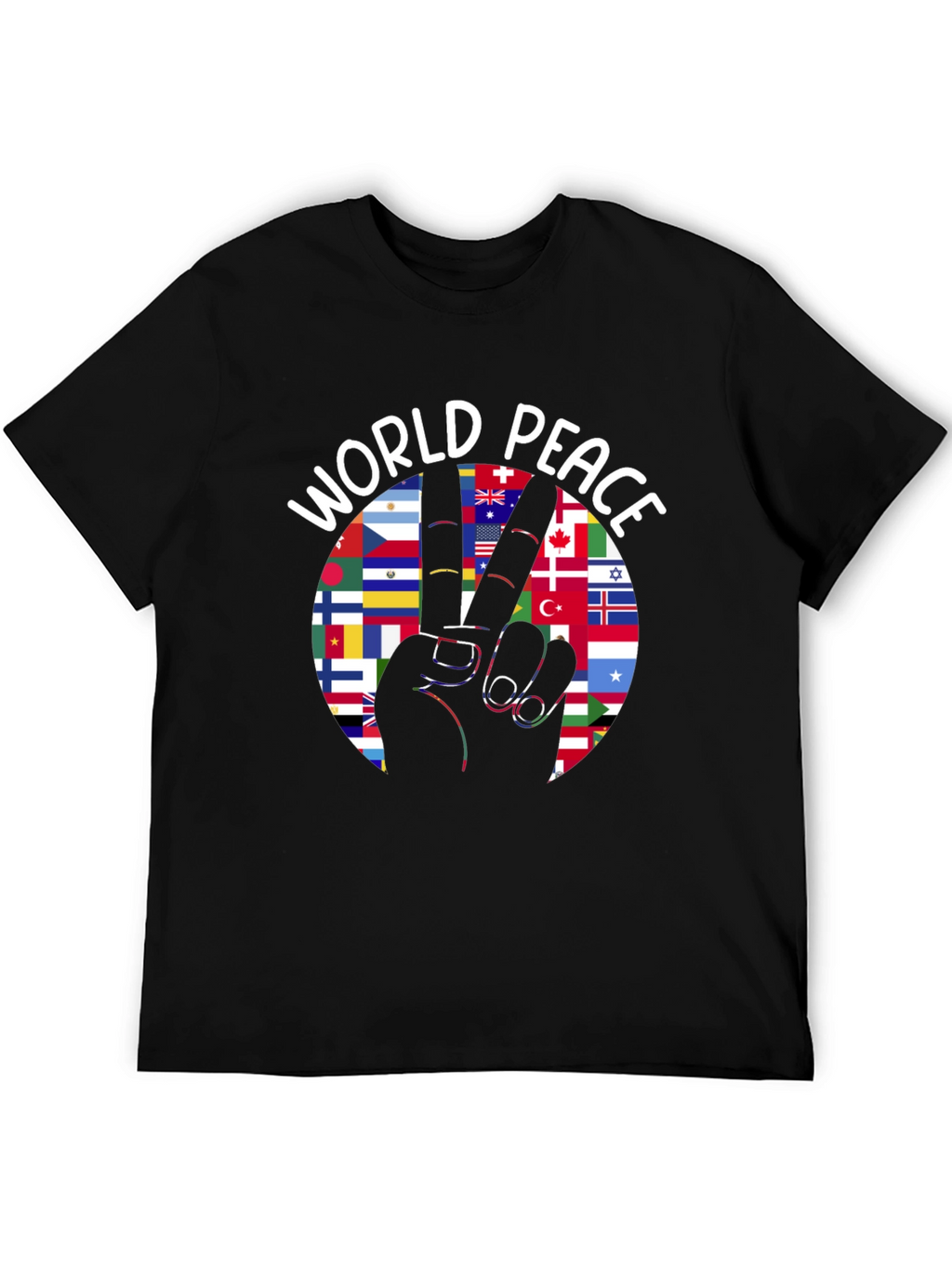 World Peace T-Shirt International Flags Peace Sign