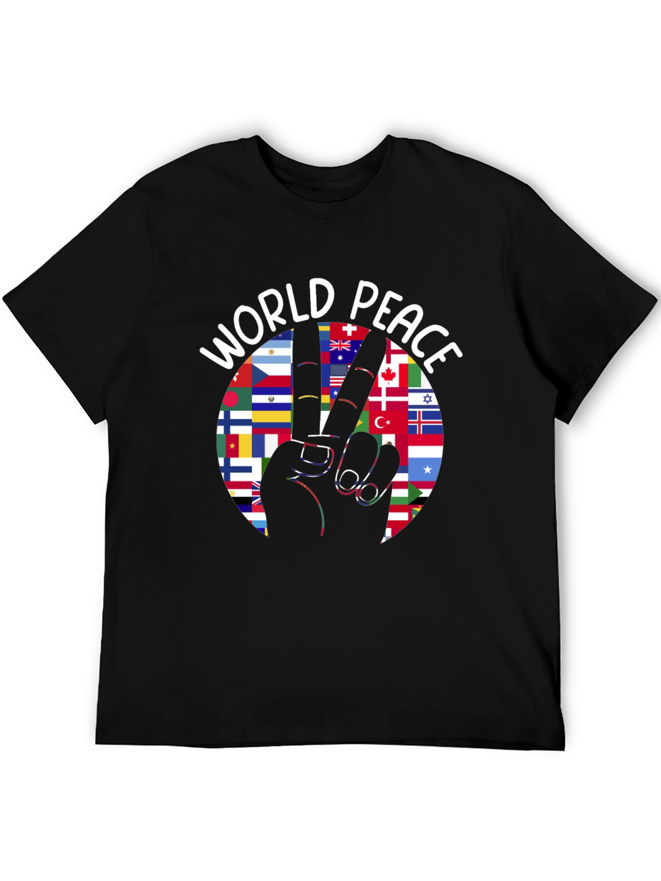 World Peace T-Shirt International Flags Peace Sign