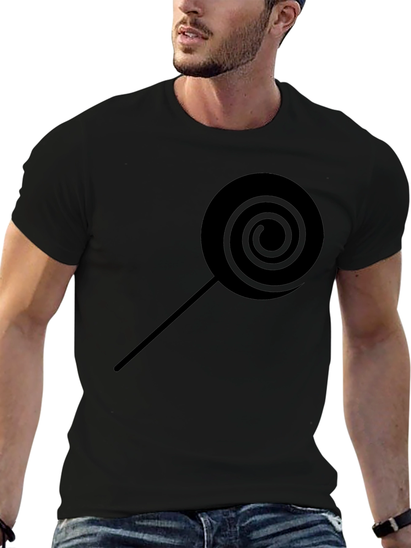 Lollipop Graphic Tee - Black Casual Shirt