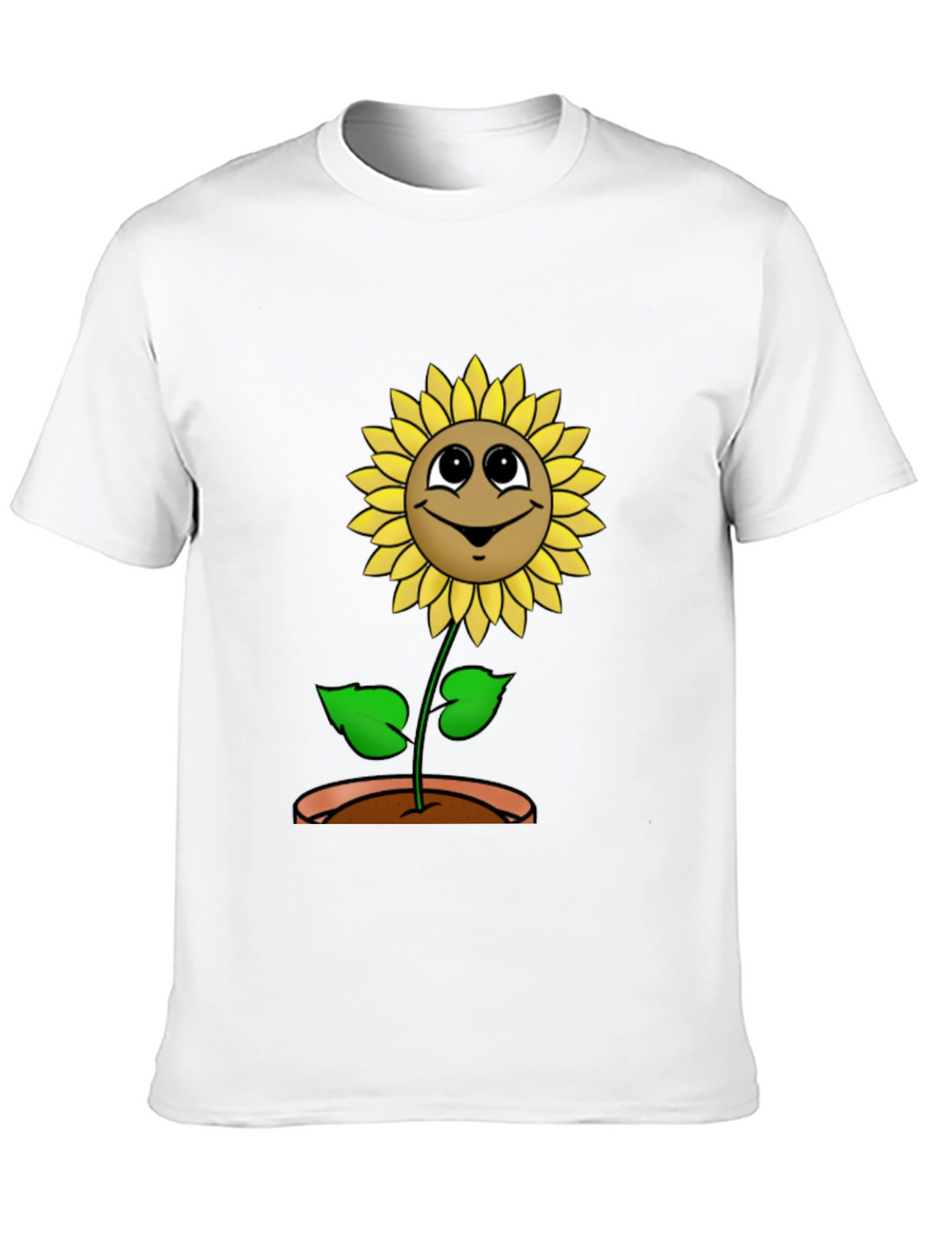 Happy Sunflower Graphic Tee - Black Cotton T-Shirt