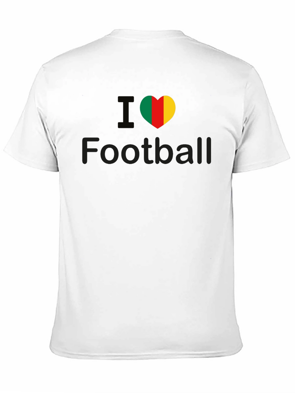 I Heart Cameroon Football T-Shirt - Black Cotton Tee