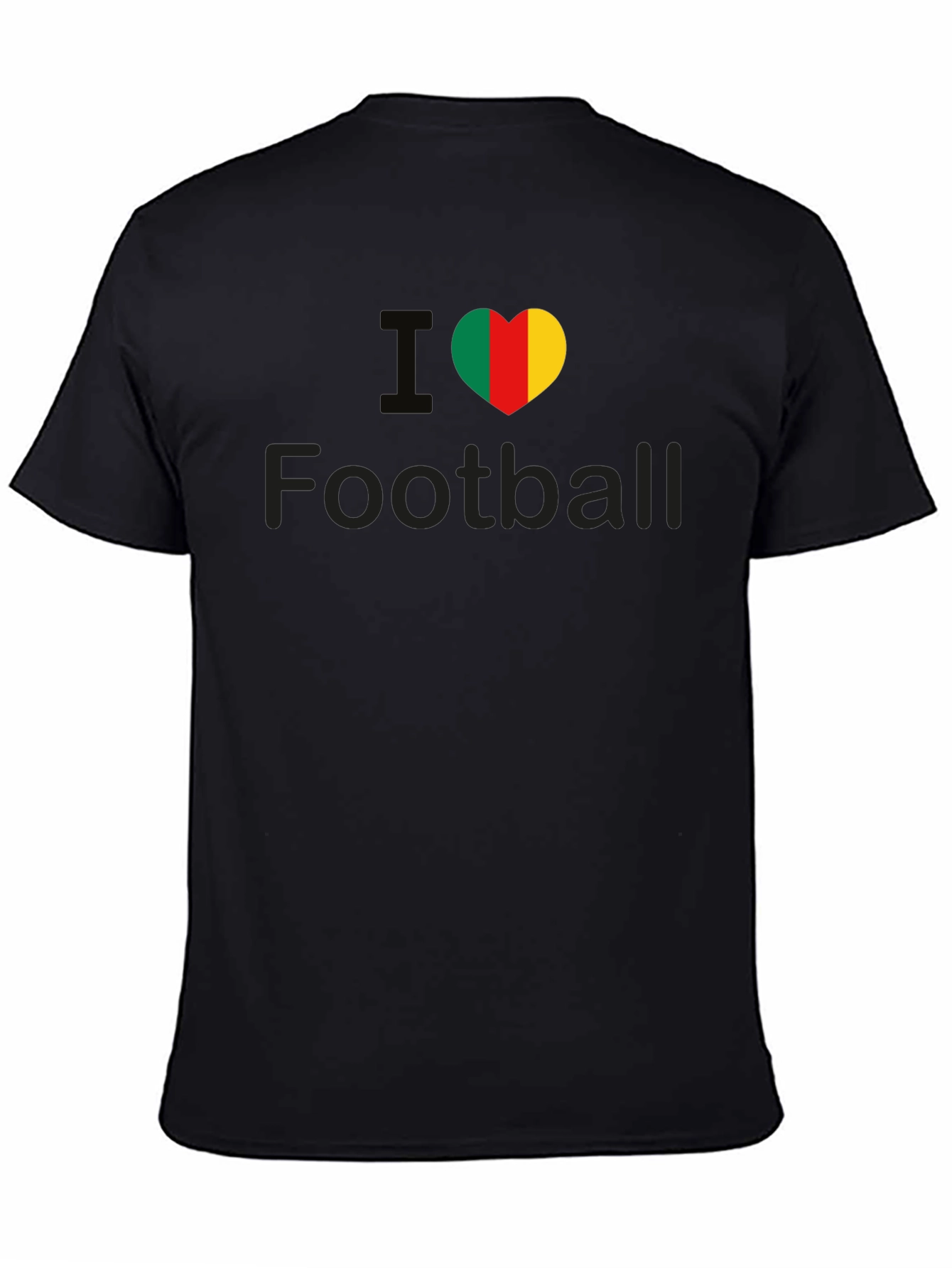 I Heart Cameroon Football T-Shirt - Black Cotton Tee