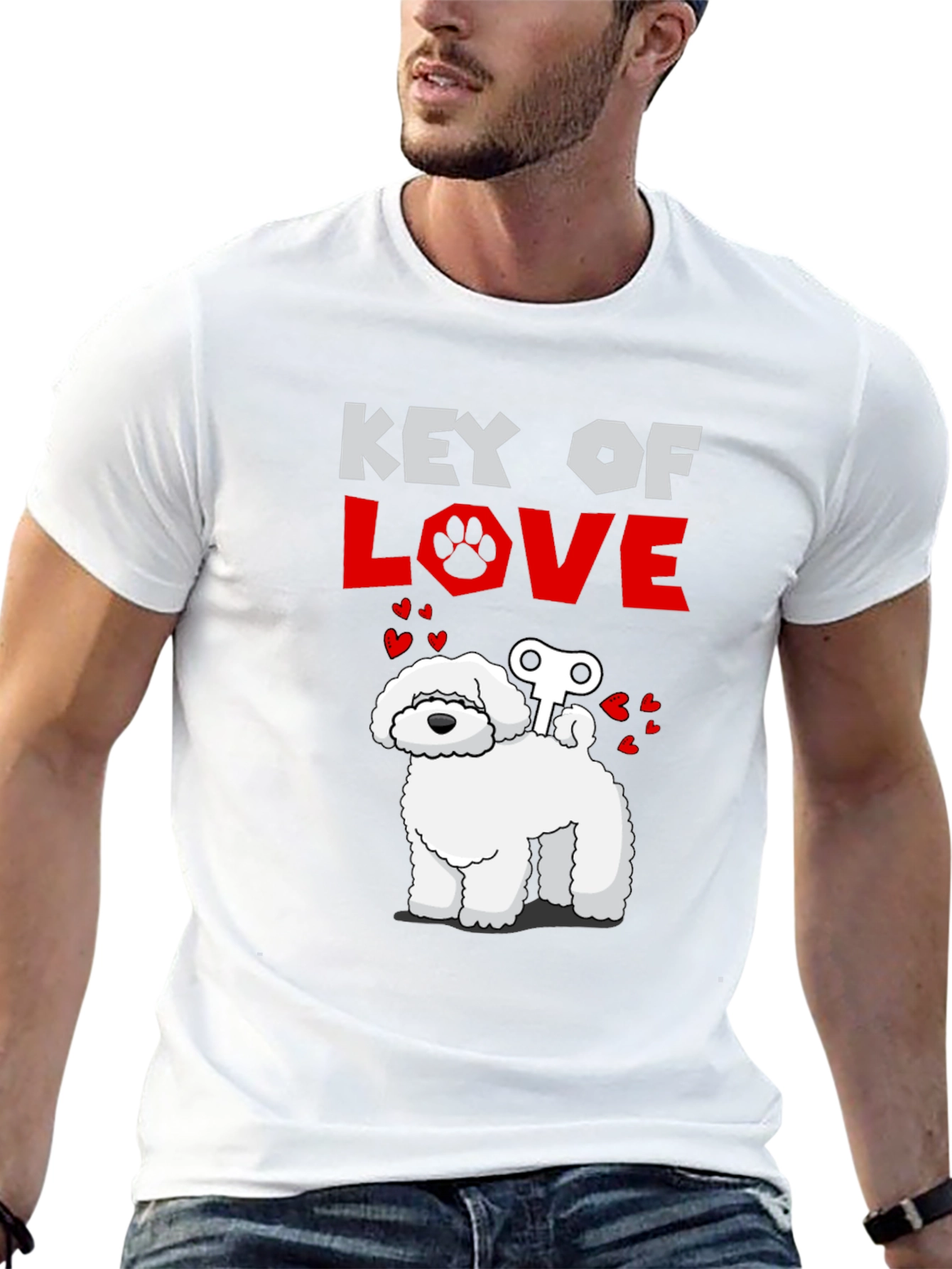 Key of Love Dog T-Shirt - Cute Pet Tee