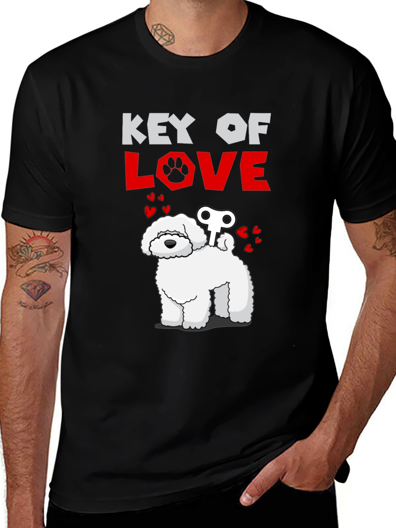 Key of Love Dog T-Shirt - Cute Pet Tee