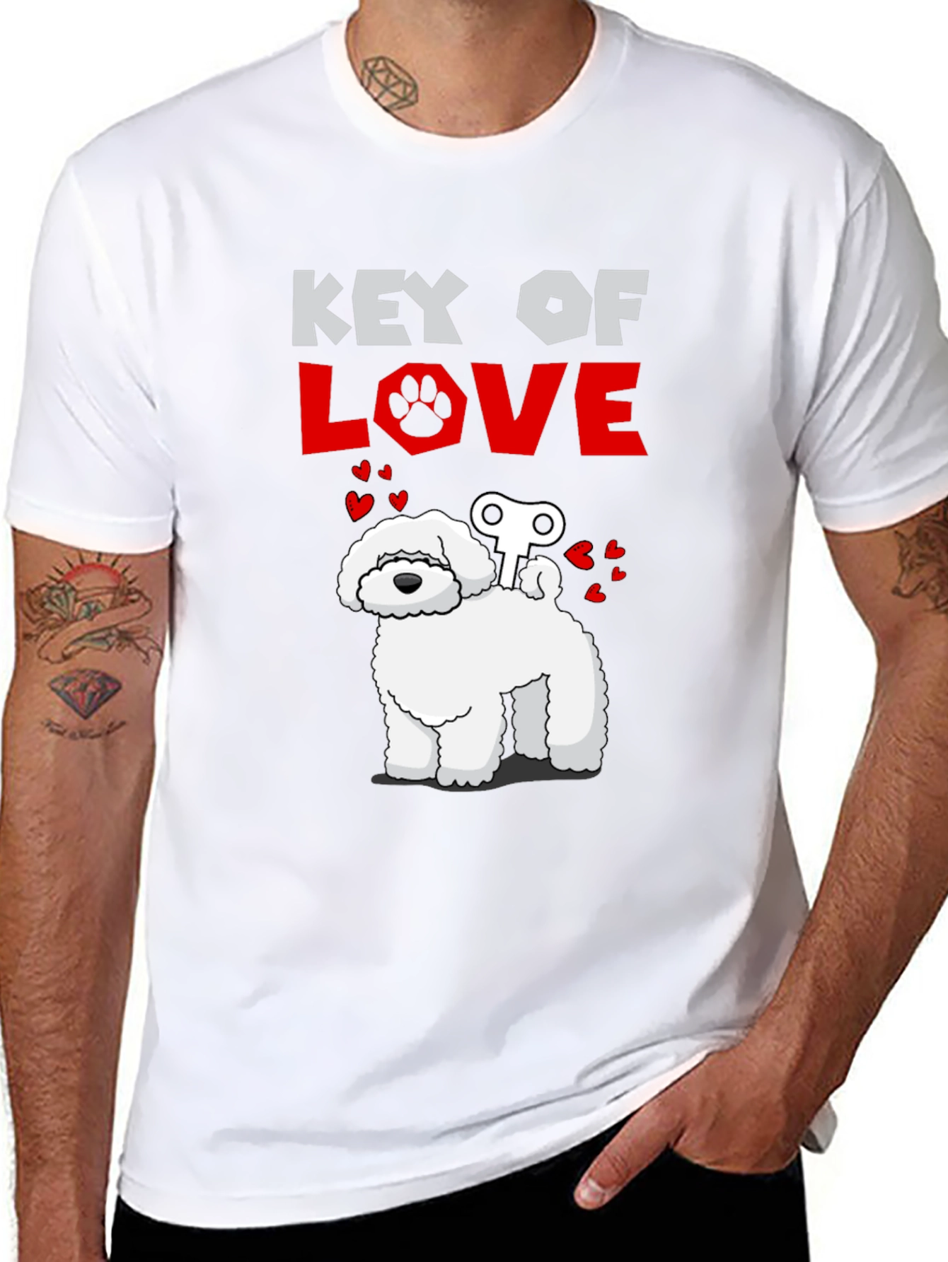 Key of Love Dog T-Shirt - Cute Pet Tee