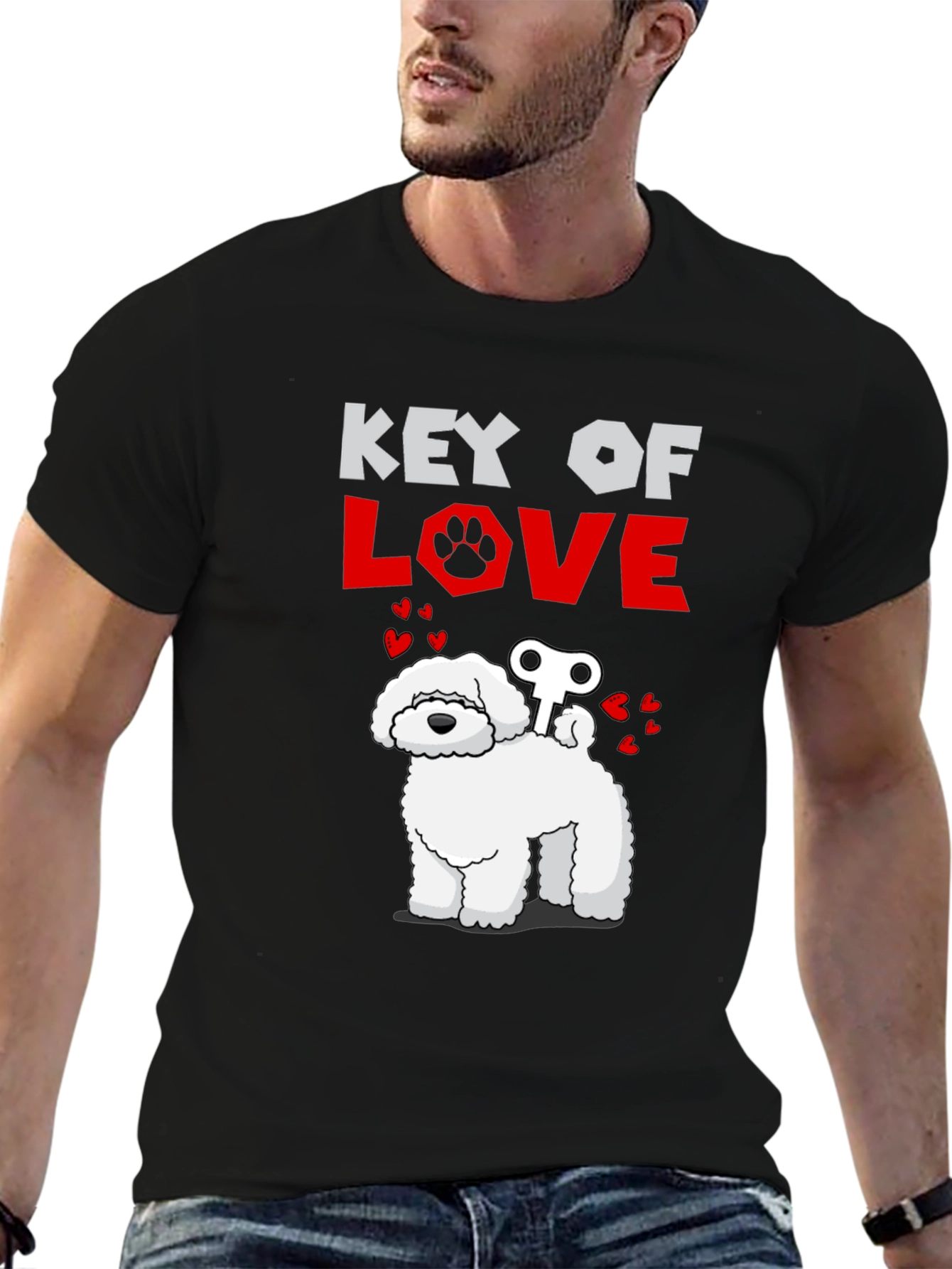 Key of Love Dog T-Shirt - Cute Pet Tee