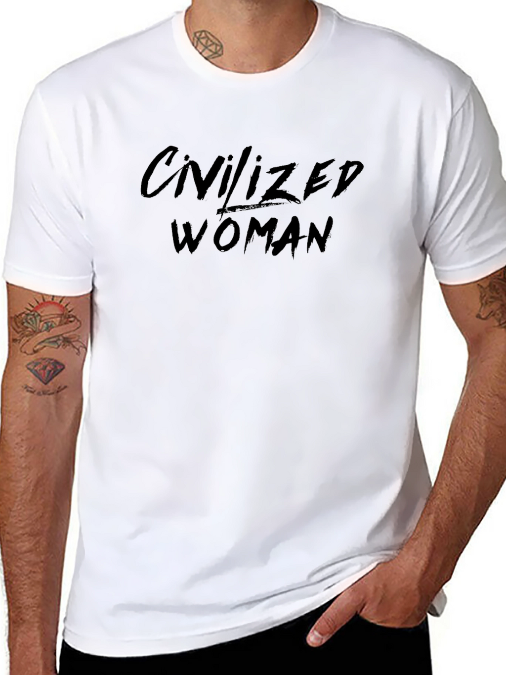 Civilized Woman Black Graphic T-Shirt