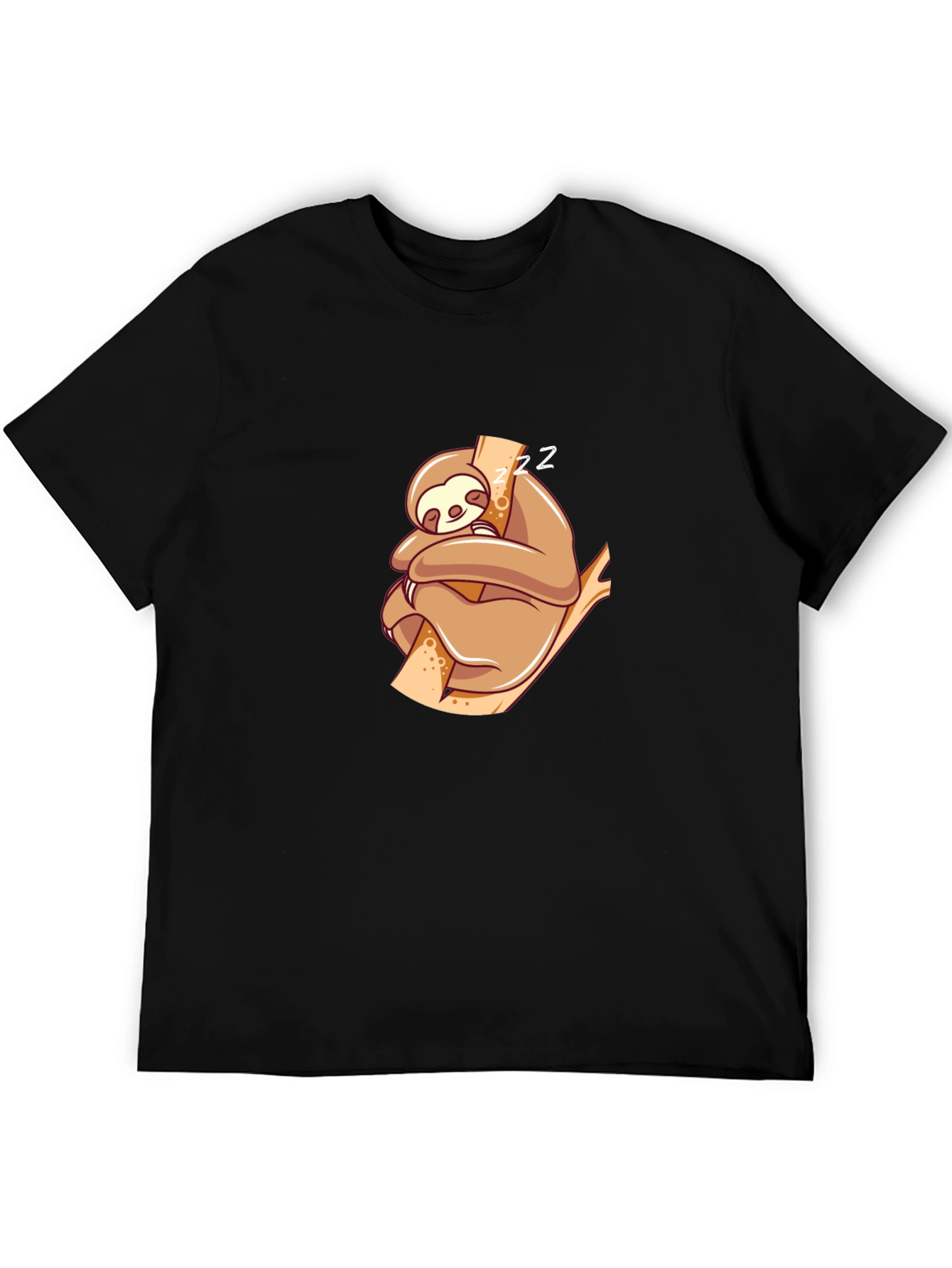 Cute Sloth Nap T-Shirt - Black