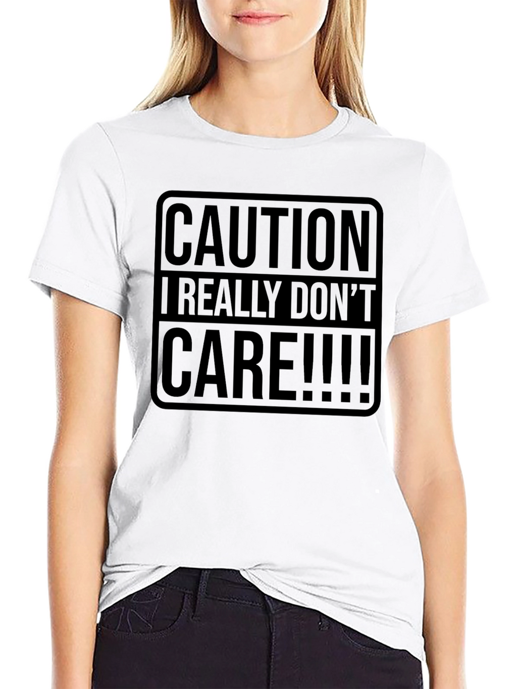Caution I Really Dont Care Graphic Tee