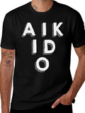 Aikido Black T-Shirt Martial Arts Style