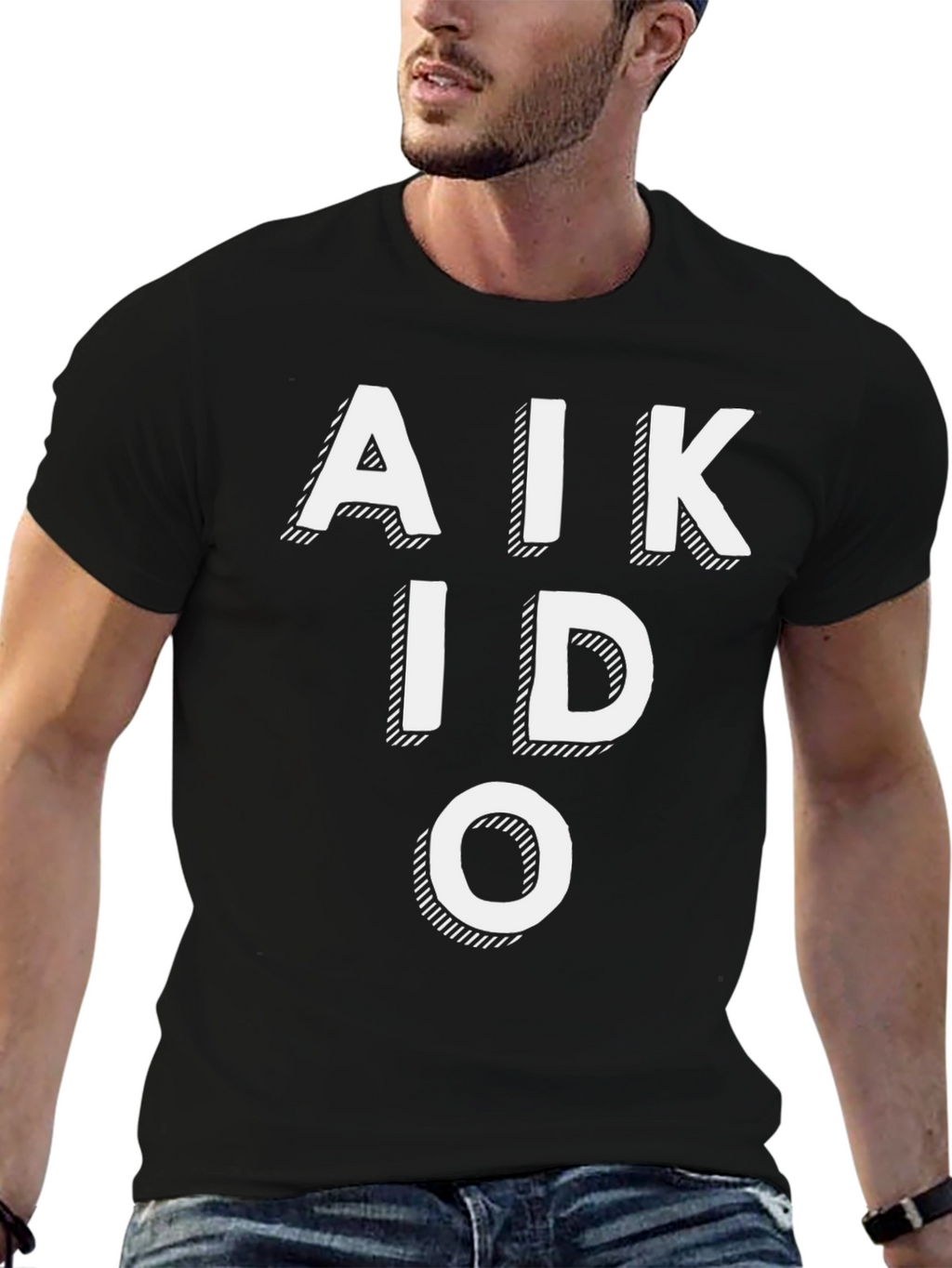 Aikido Black T-Shirt Martial Arts Style