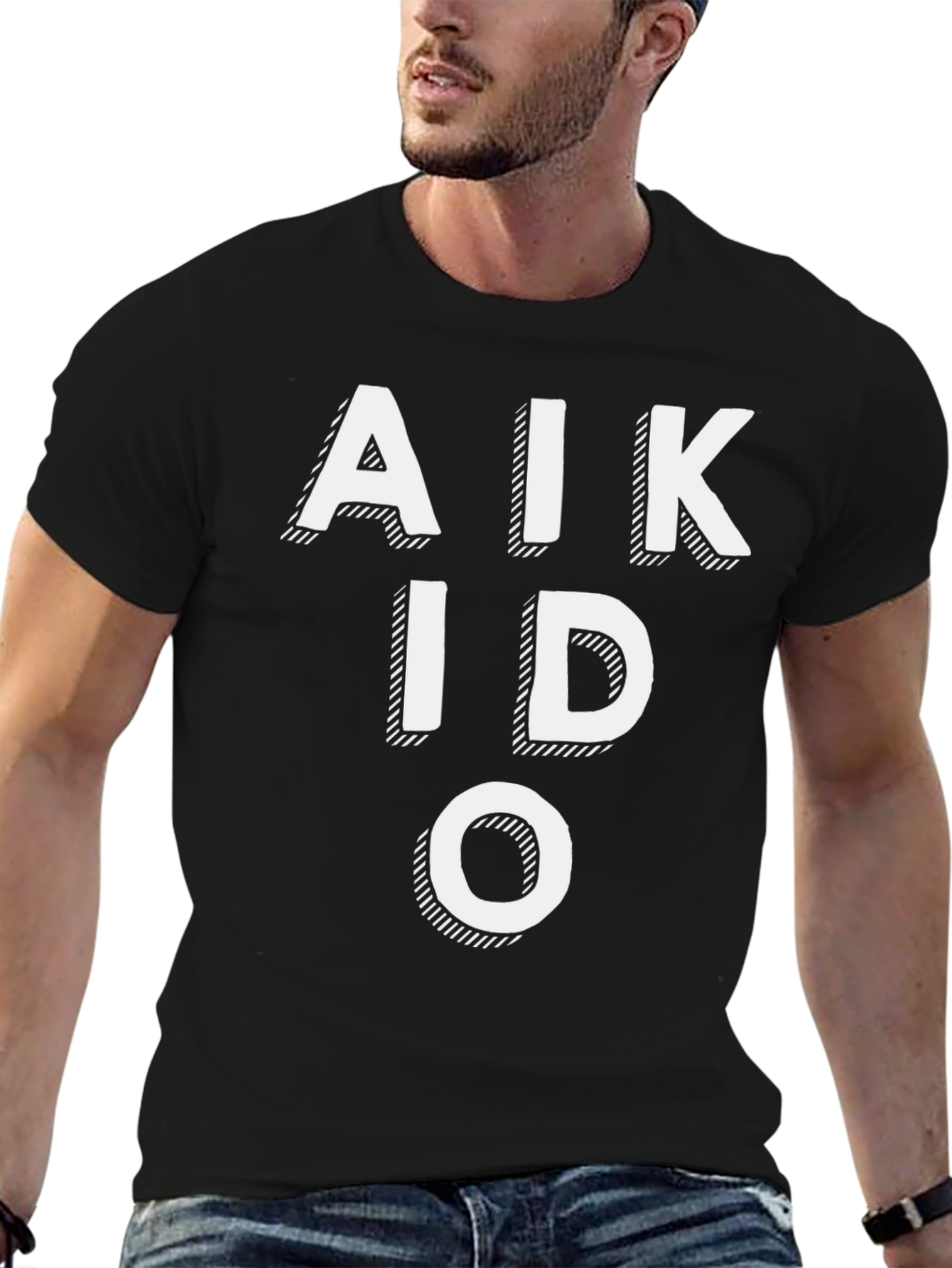 Aikido Black T-Shirt Martial Arts Style