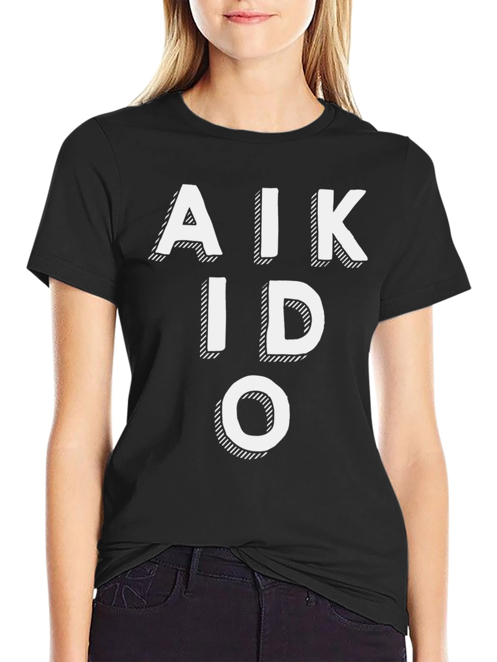 Aikido Black T-Shirt Martial Arts Style