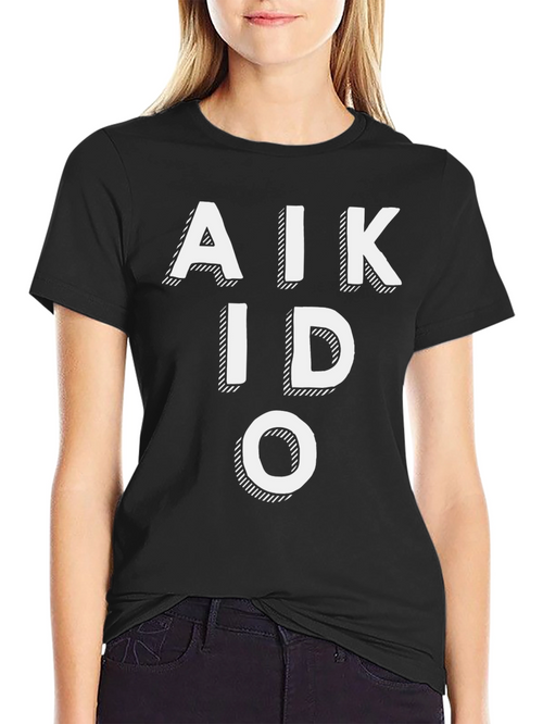 Aikido Black T-Shirt Martial Arts Style