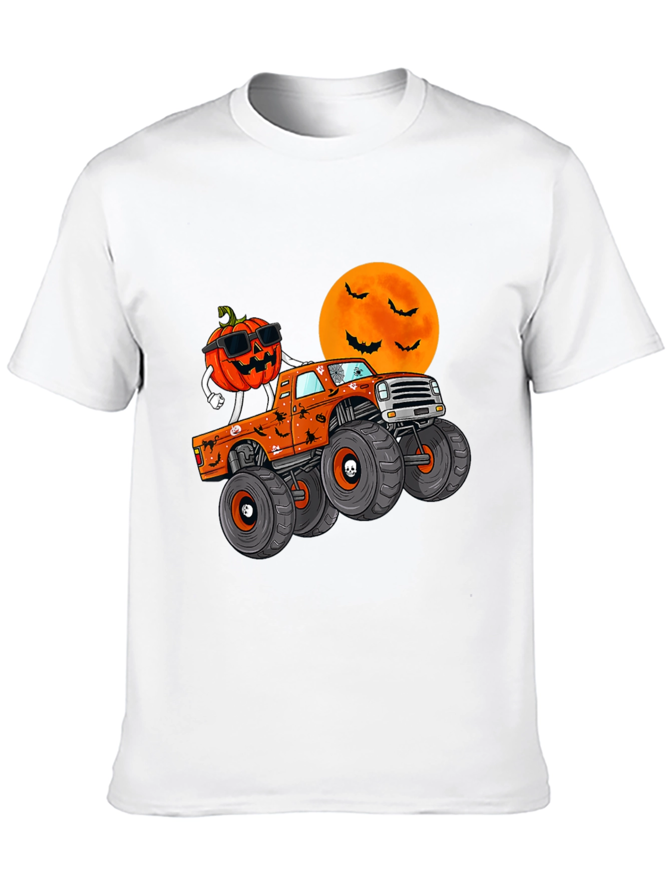 Halloween Pumpkin Monster Truck Graphic Tee