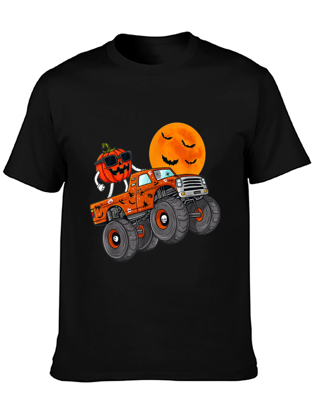 Halloween Pumpkin Monster Truck Graphic Tee