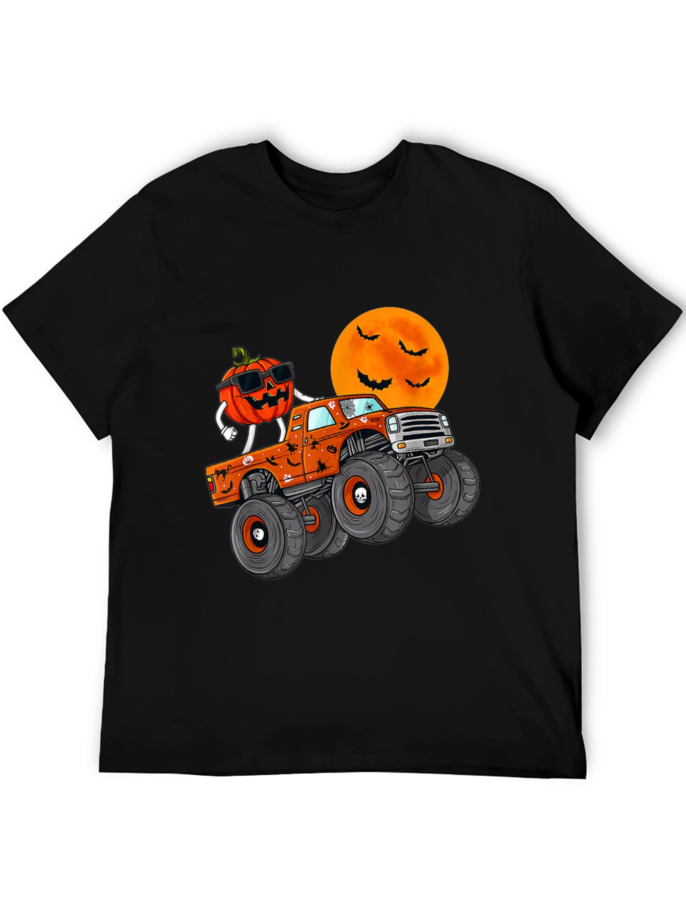 Halloween Pumpkin Monster Truck Graphic Tee