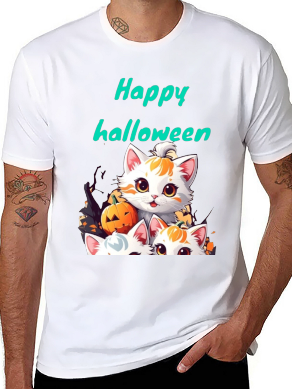 Halloween Cats Graphic Tee - Spooky Season