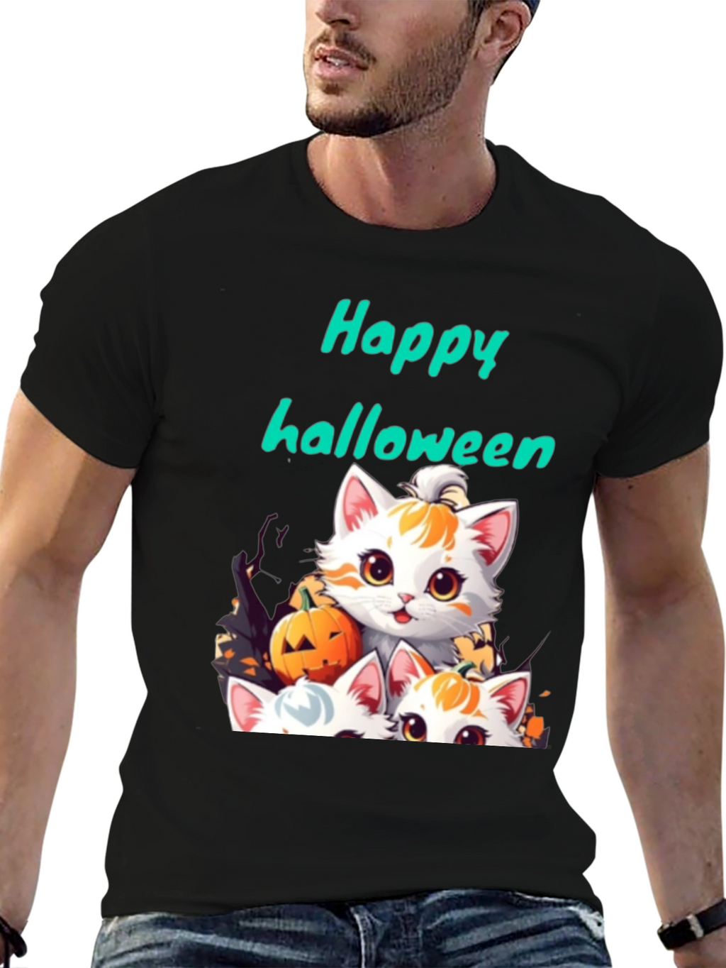 Halloween Cats Graphic Tee - Spooky Season