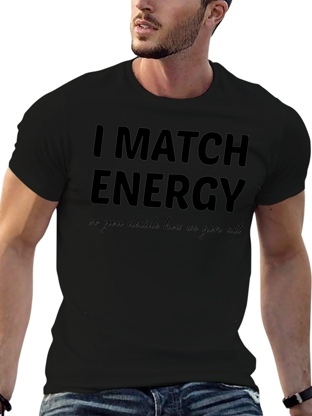 I Match Energy Black T-Shirt