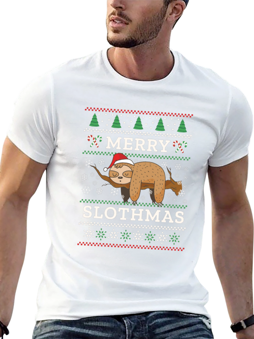 Merry Slothmas Ugly Christmas T-Shirt