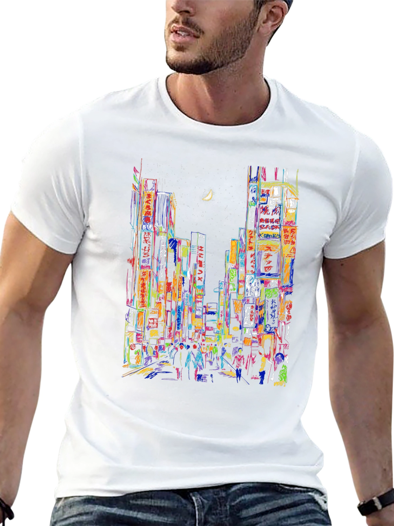 Vibrant Cityscape T-Shirt - Unique Urban Design