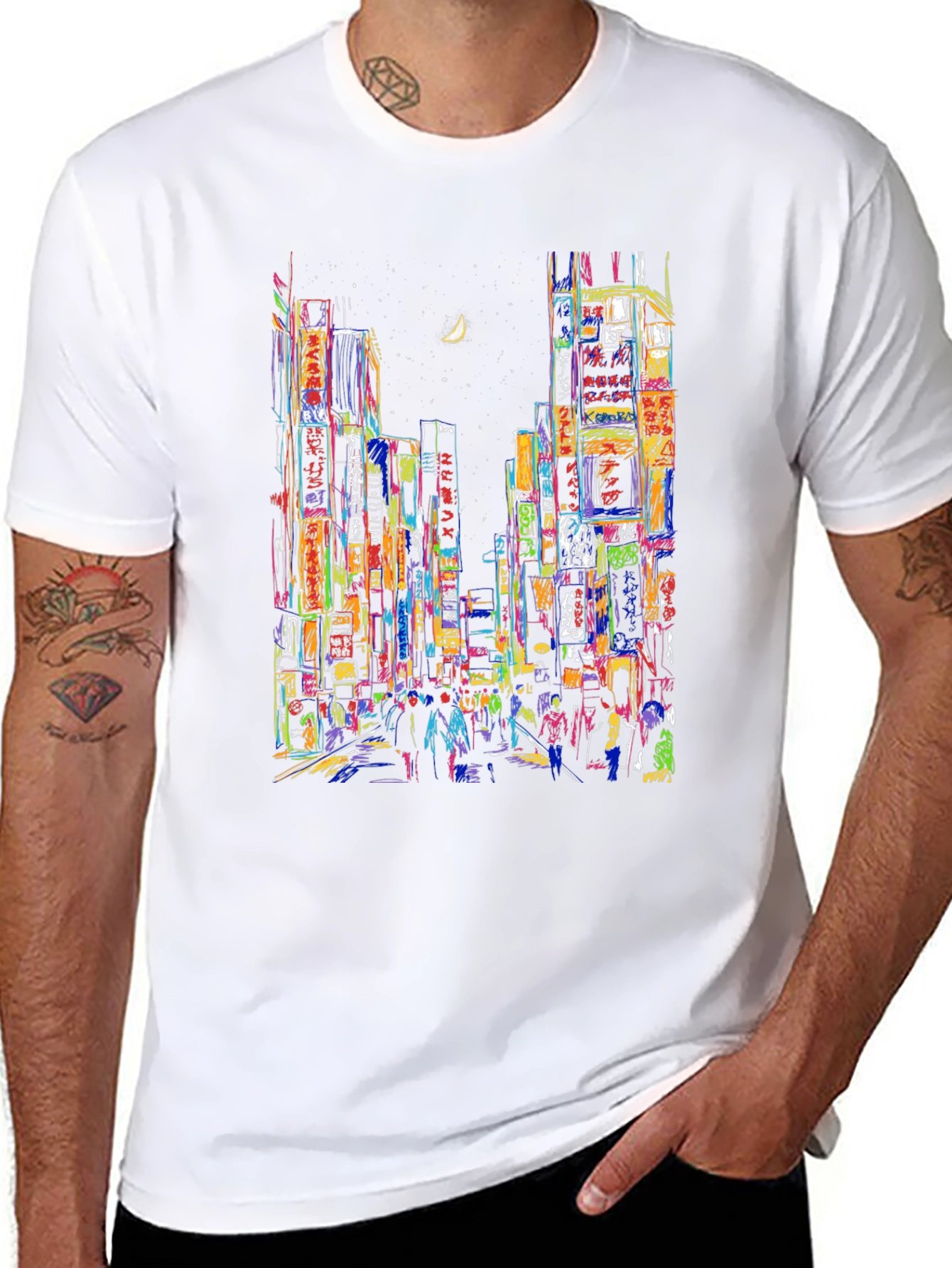 Vibrant Cityscape T-Shirt - Unique Urban Design