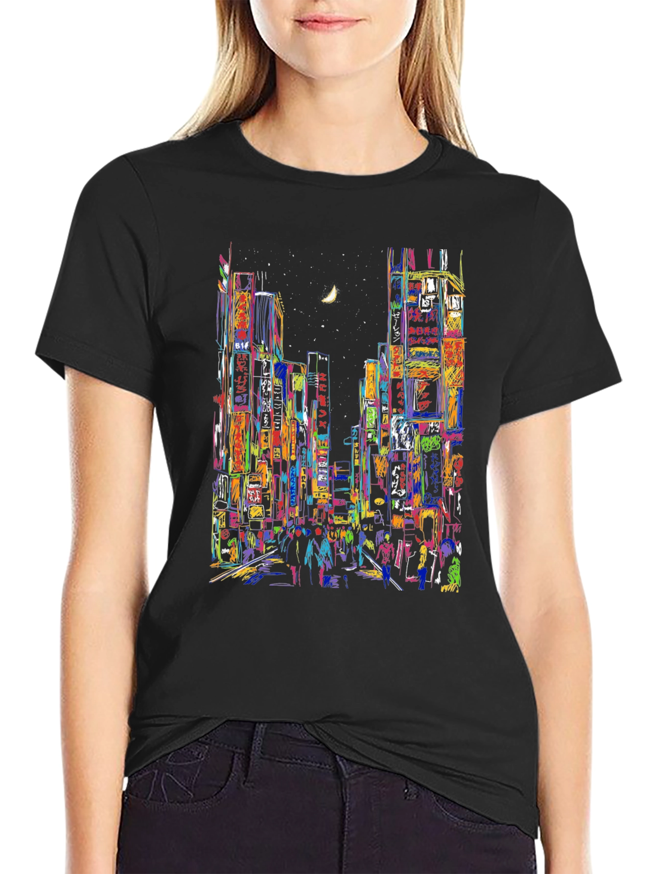 Vibrant Cityscape T-Shirt - Unique Urban Design