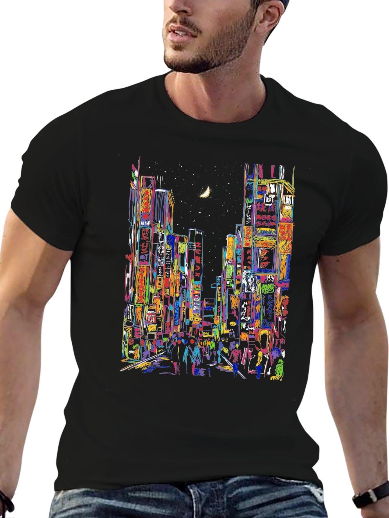 Vibrant Cityscape T-Shirt - Unique Urban Design
