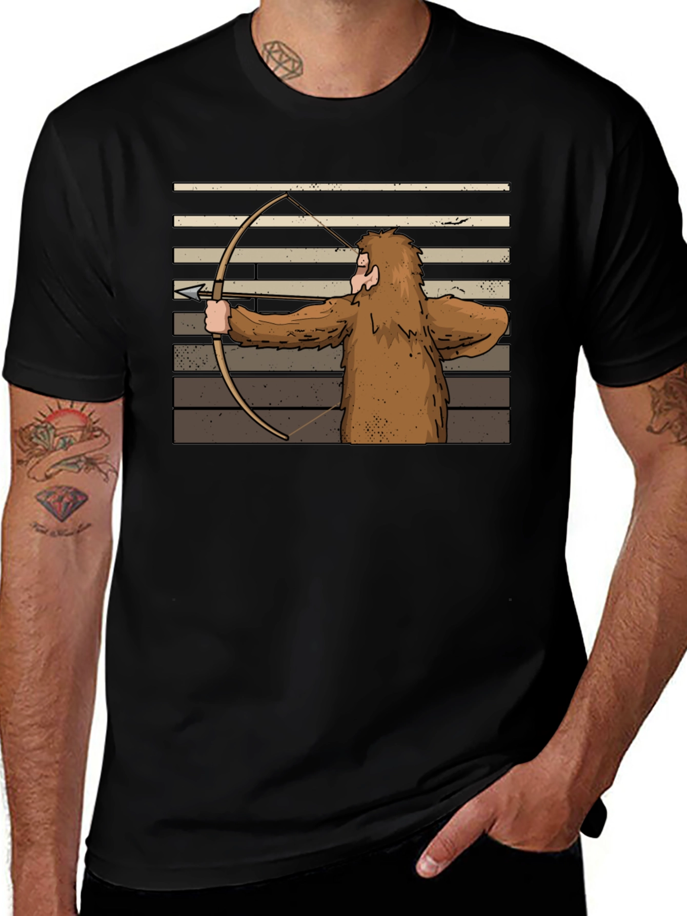 Bigfoot Archer T-Shirt - Funny Cryptozoology Tee
