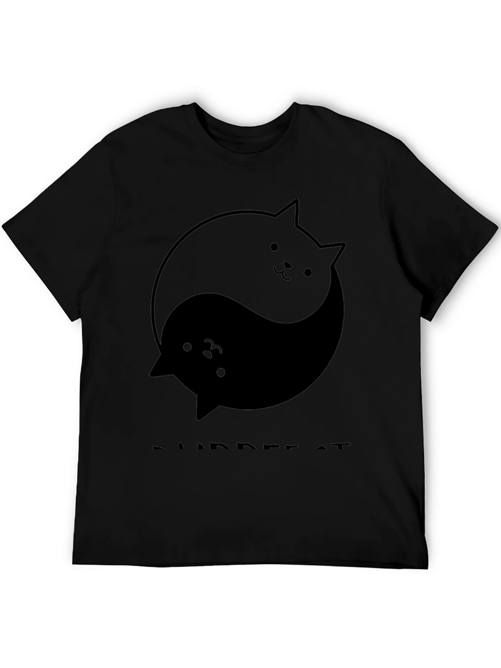 Yin Yang Cats Black T-Shirt - Purrfect Balance!