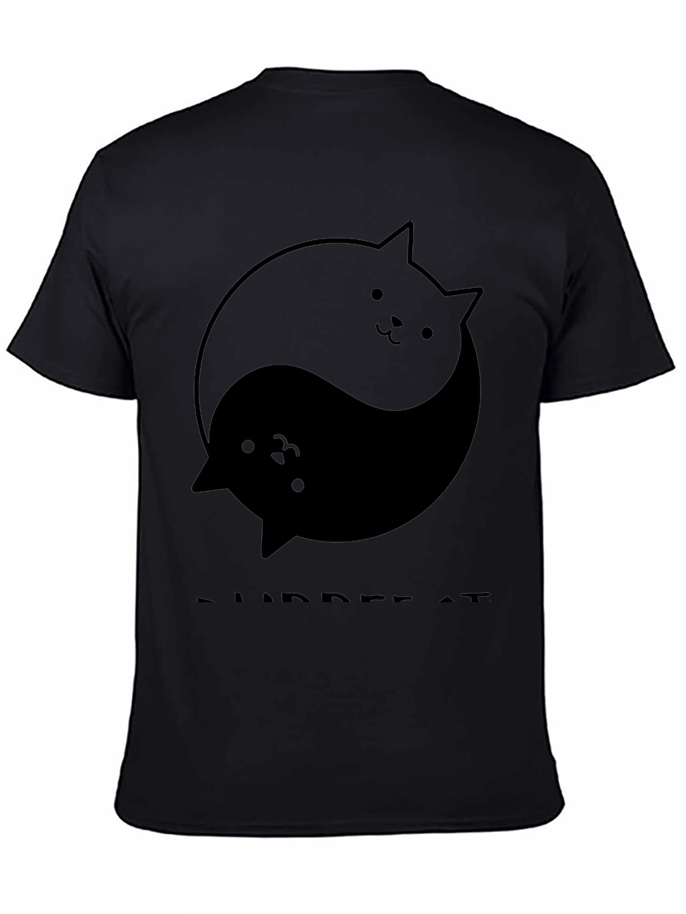 Yin Yang Cats Black T-Shirt - Purrfect Balance!
