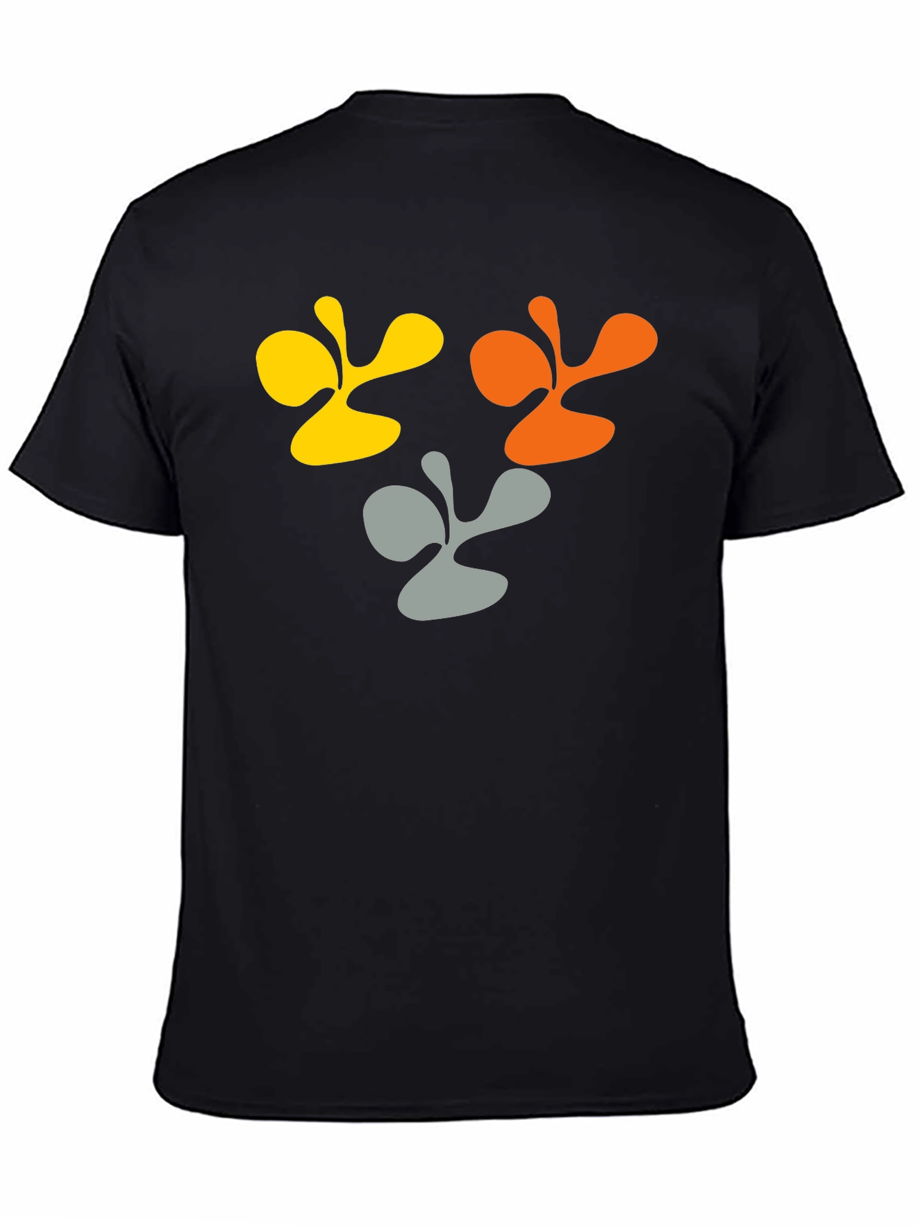 Abstract Graphic Black Cotton T-Shirt