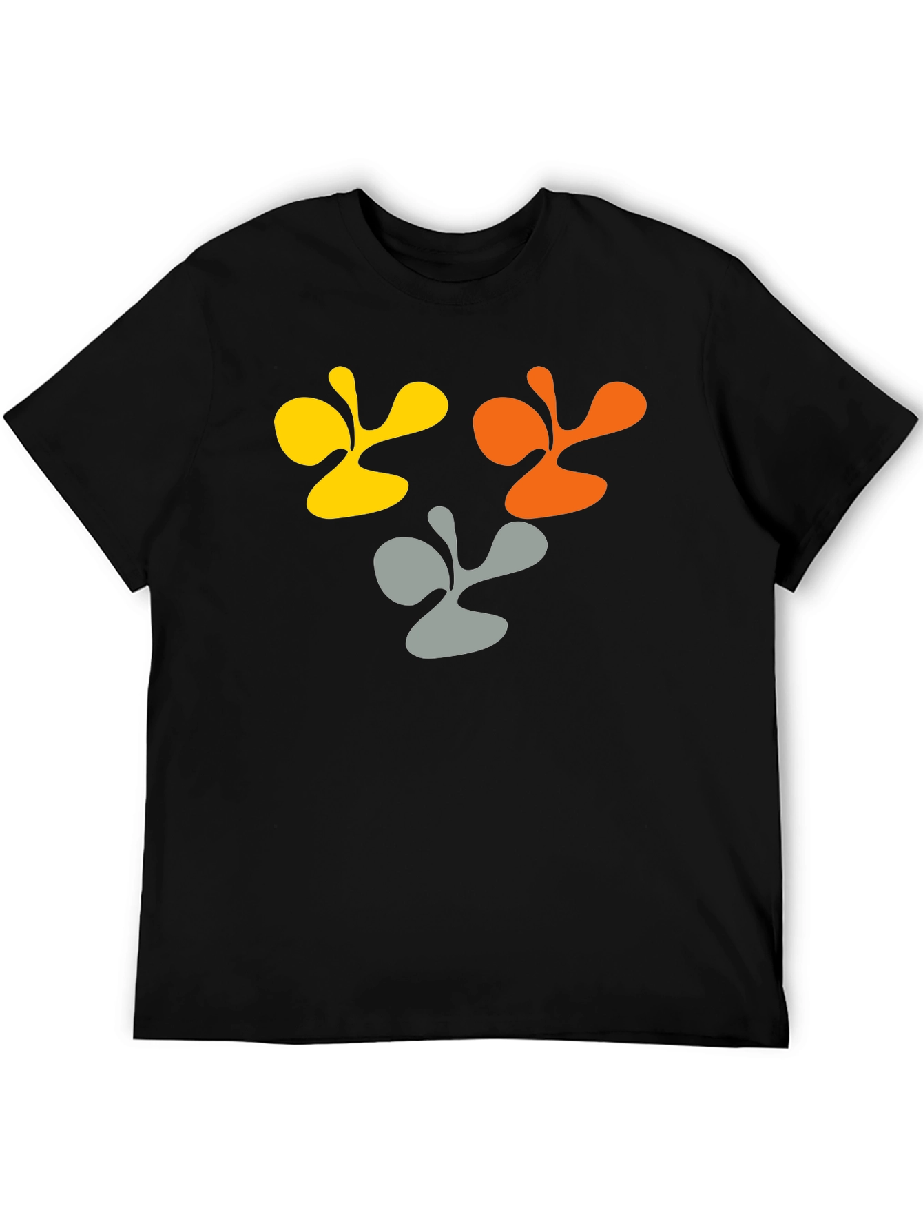 Abstract Graphic Black Cotton T-Shirt