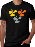 Abstract Graphic Black Cotton T-Shirt