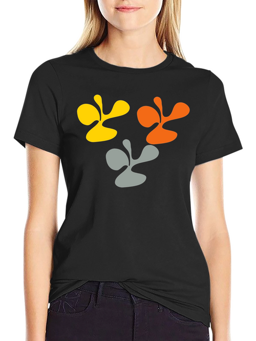 Abstract Graphic Black Cotton T-Shirt