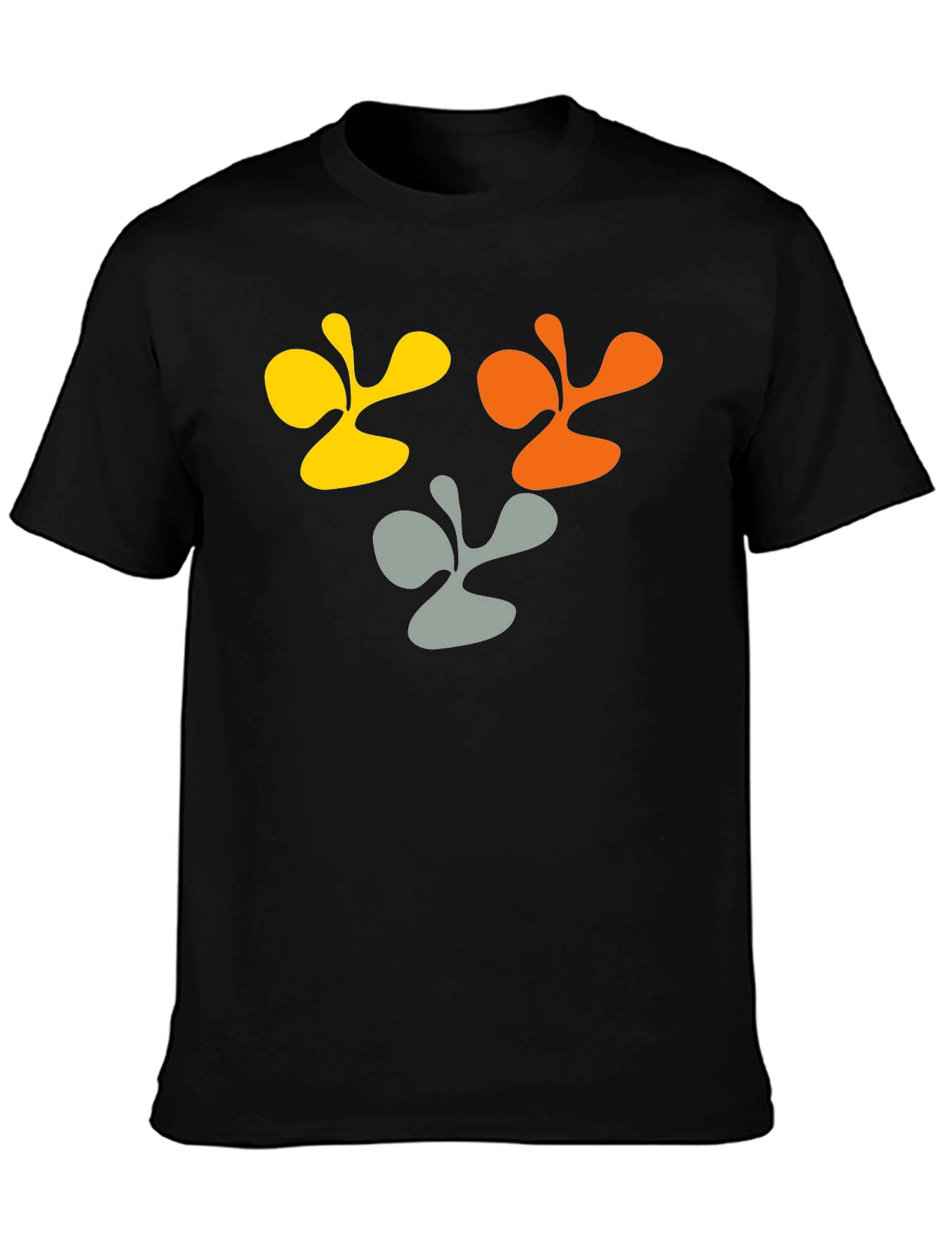 Abstract Graphic Black Cotton T-Shirt