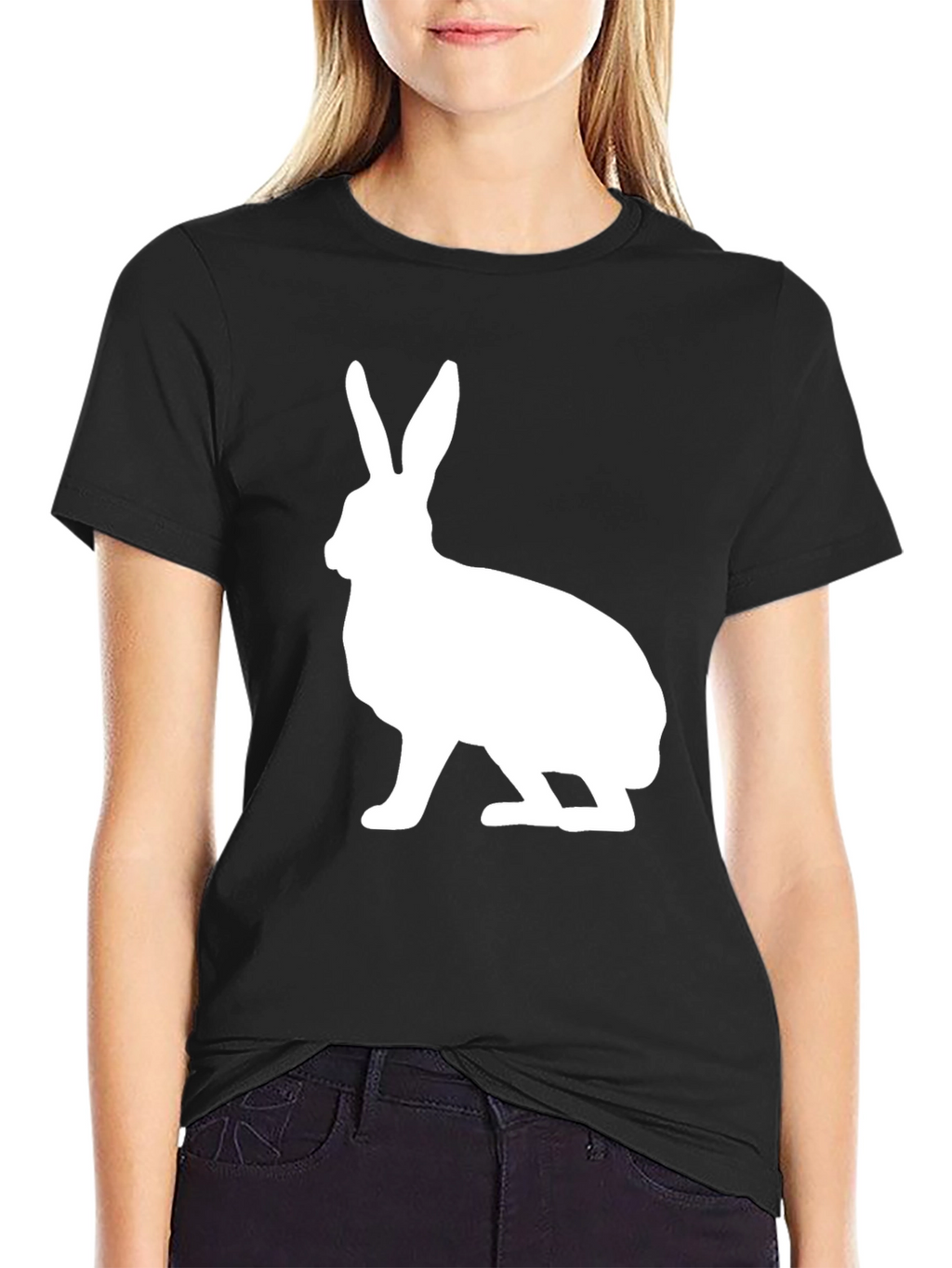 Rabbit Graphic Print Crew Neck T-Shirt