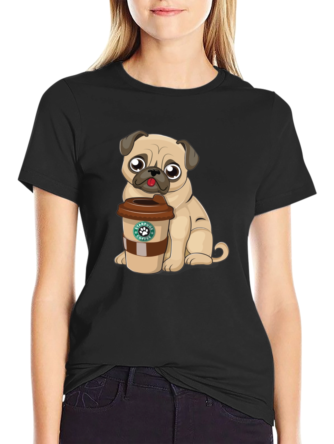 Pug Coffee Lover Graphic T-Shirt