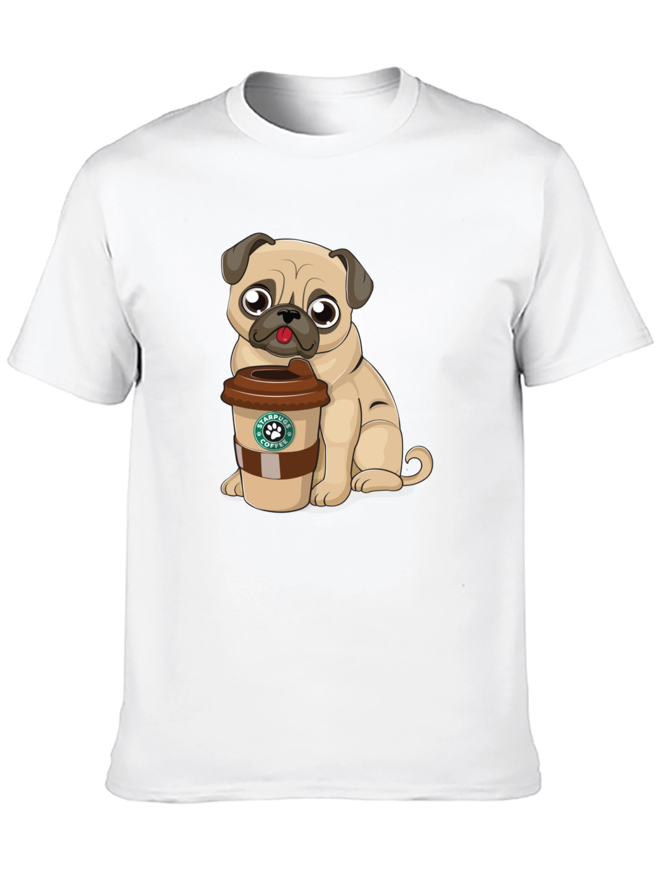 Pug Coffee Lover Graphic T-Shirt