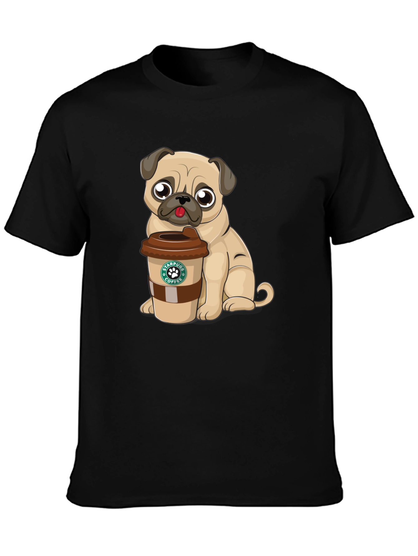 Pug Coffee Lover Graphic T-Shirt