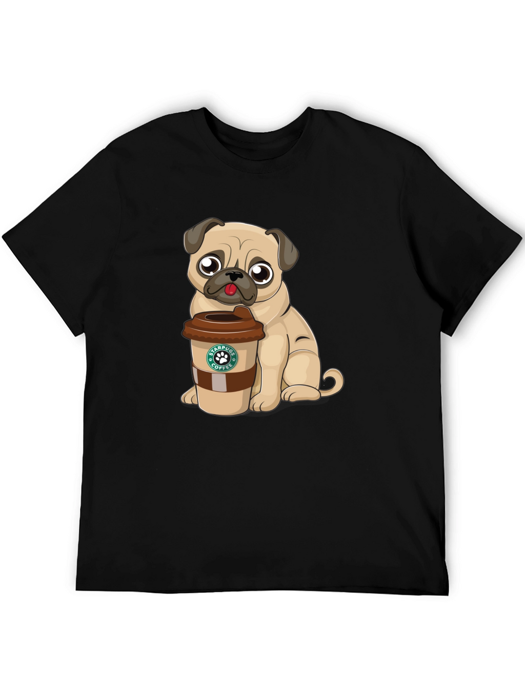 Pug Coffee Lover Graphic T-Shirt