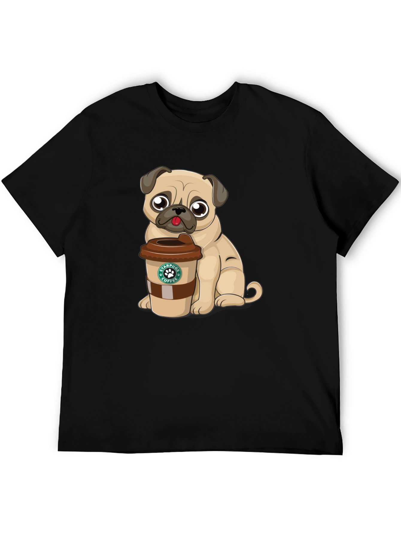 Pug Coffee Lover Graphic T-Shirt