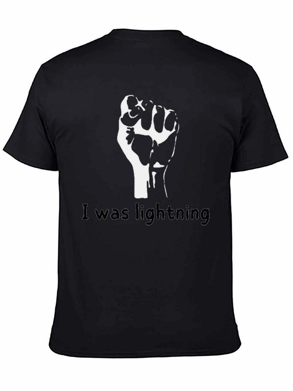 Black Fist I was Lightning Graphic T-Shirt