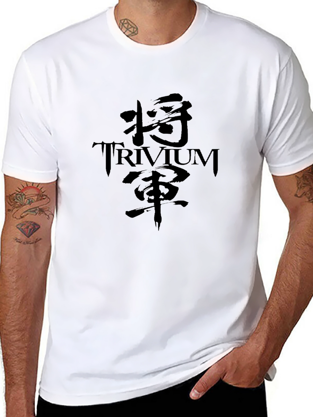 Black Trivium Band T-Shirt with Japanese Text