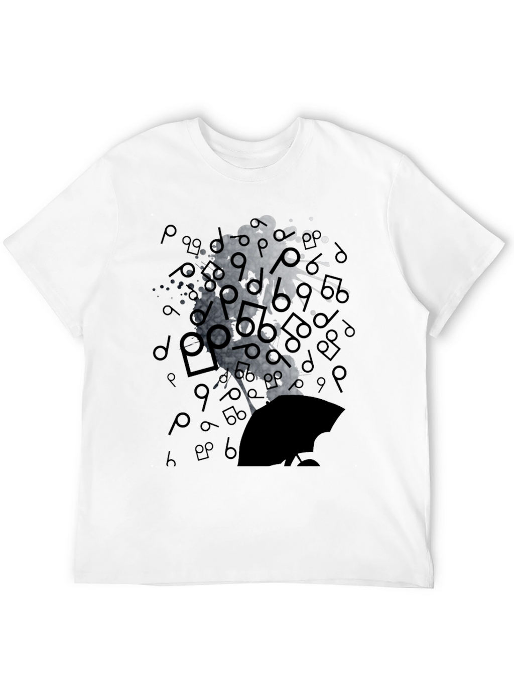 Abstract Music Man Tee - Black Graphic T-Shirt