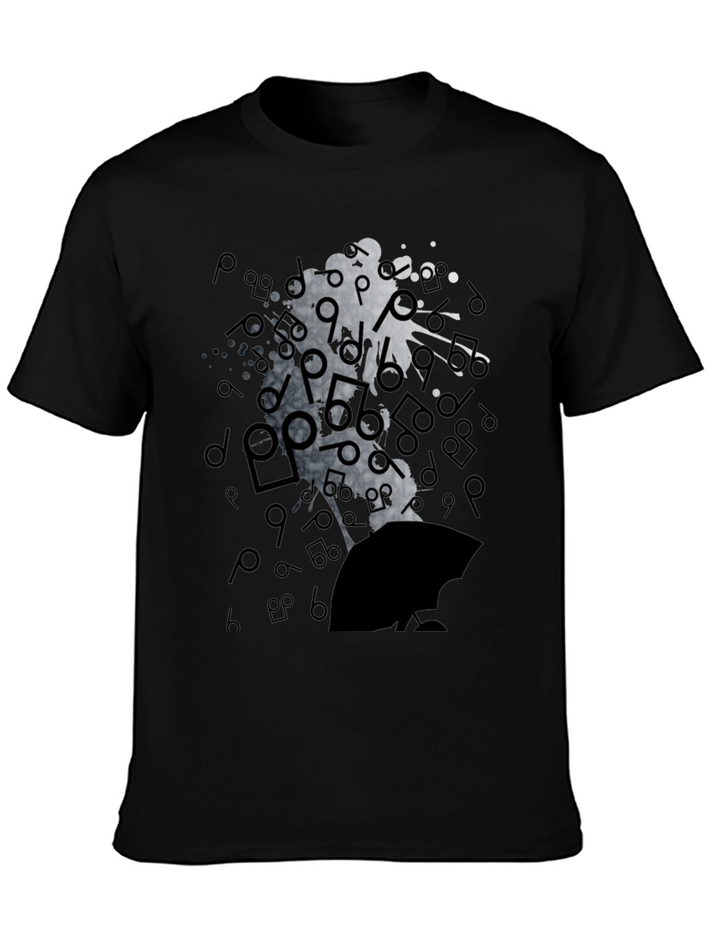 Abstract Music Man Tee - Black Graphic T-Shirt