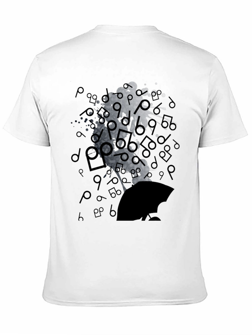 Abstract Music Man Tee - Black Graphic T-Shirt