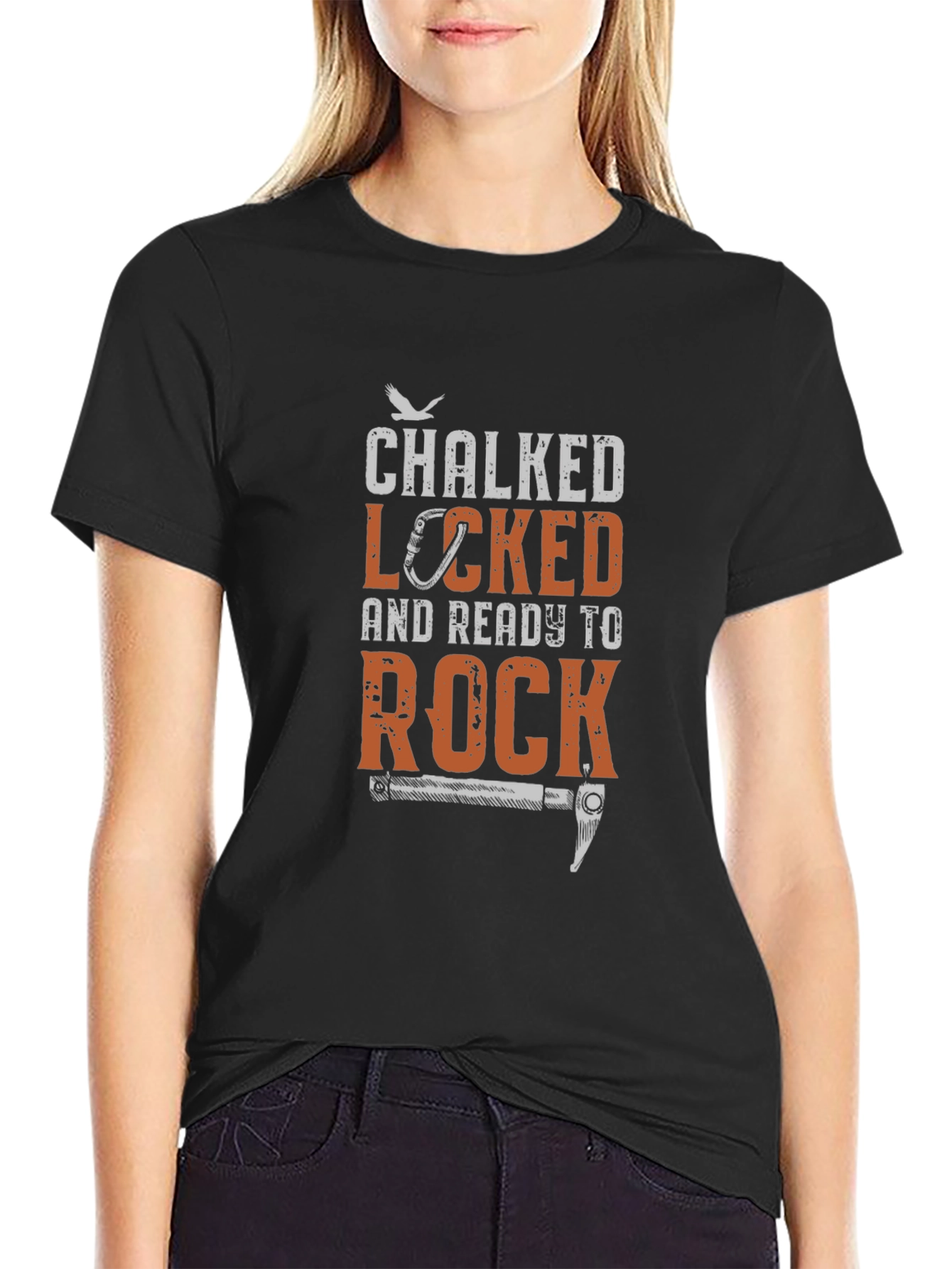 Chalked Locked Ready to Rock Climbing T-Shirt